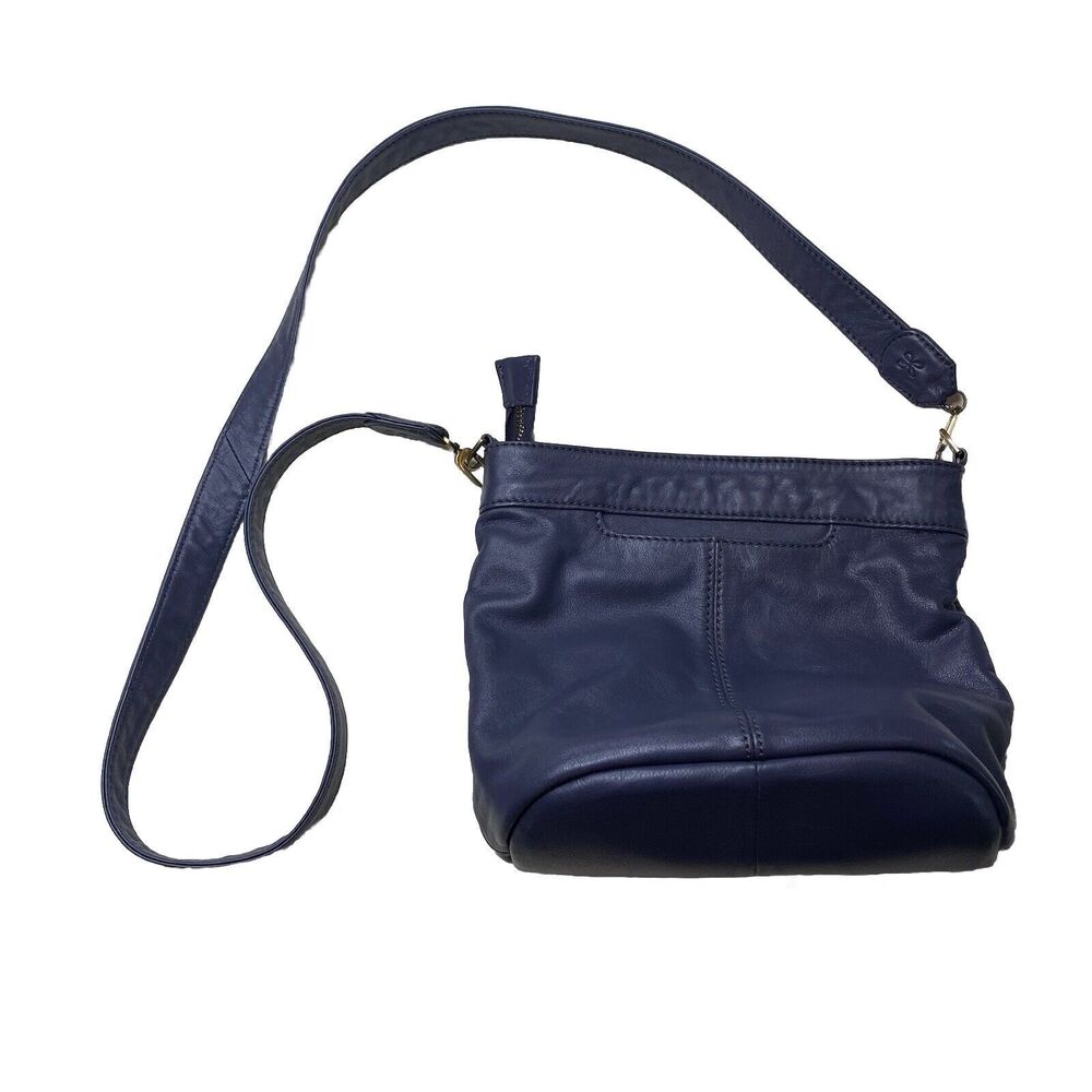 Hobo International Medium Gabby Crossbody Bucket Shoulder Bag Dusty Blue Grey